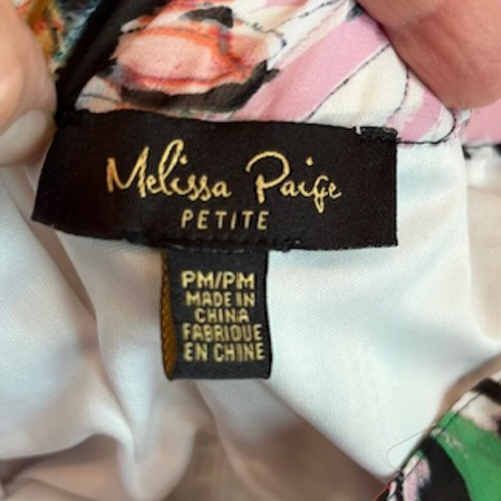 MELISSA PAIGE | Floral & Stripe Ruffled Skirt Petite Medium Elastic Waist-EUC - Picture 4 of 10